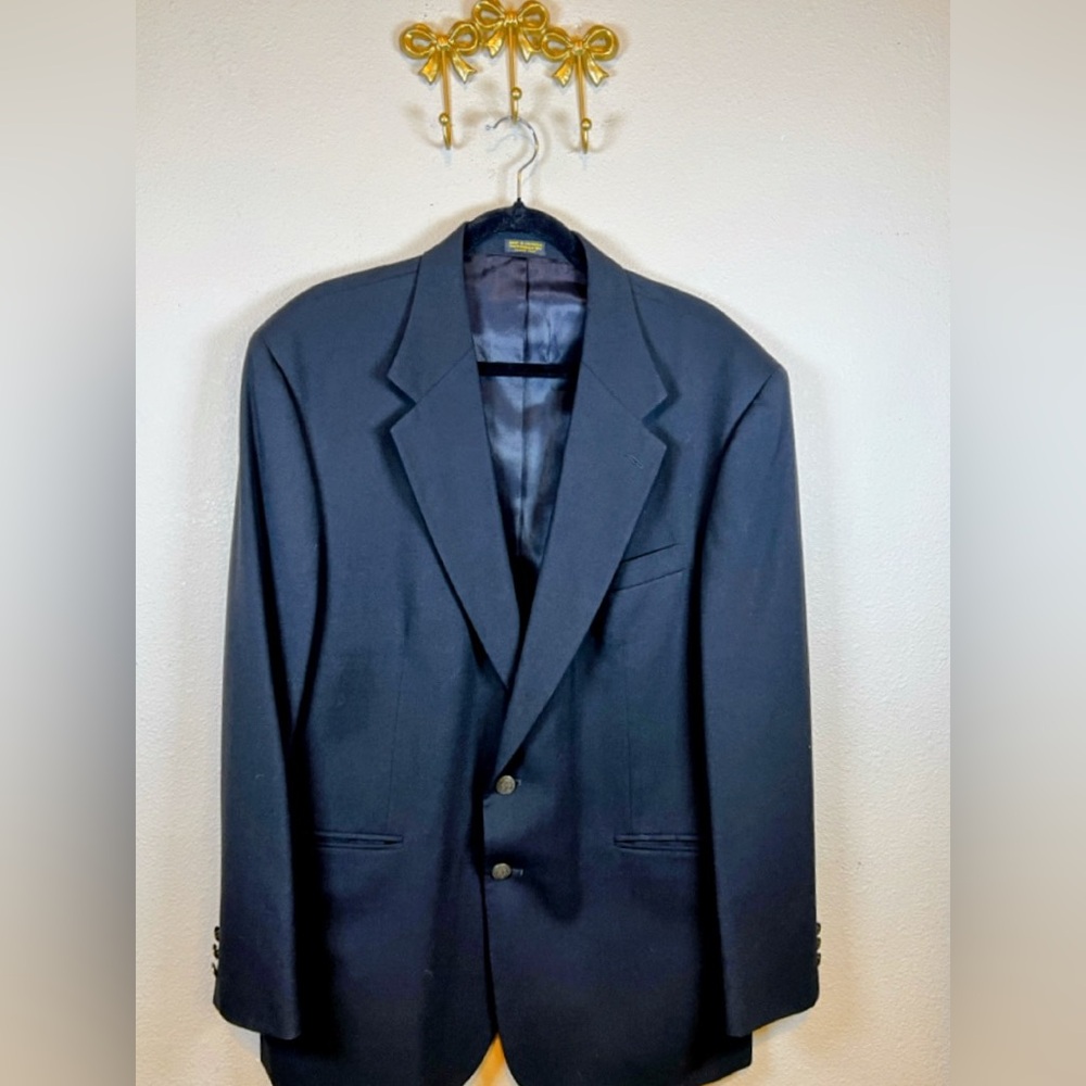 Oscar de la Renta Midnight Black Men's Blazer/Spirts Coat 100% Wool.  Size 44R